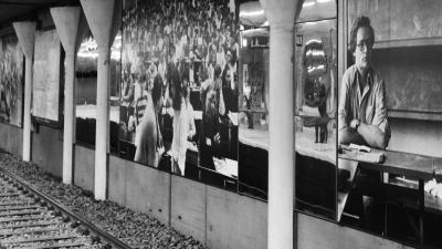 Bockenheimer Warte Wandbilder am Gleis
